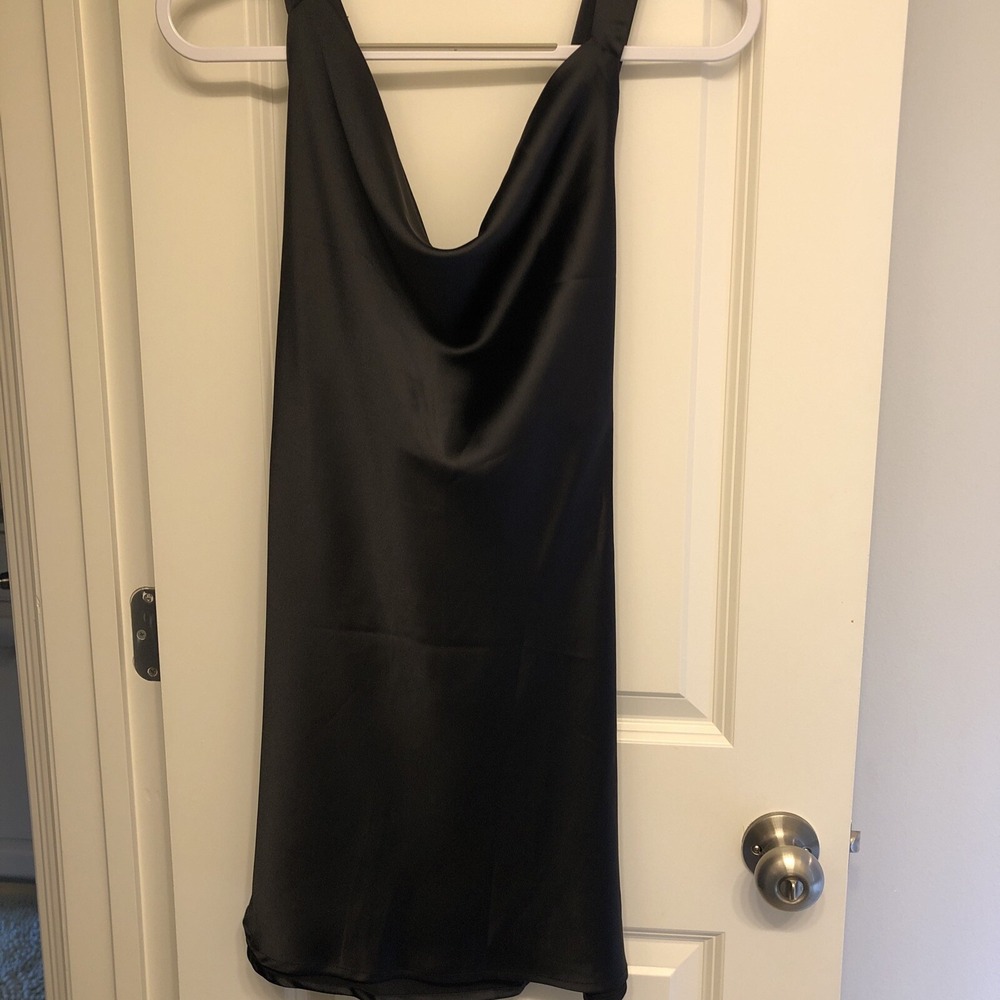 Black Sleeveless Halter Dress Canton Walker Ladies Size Small